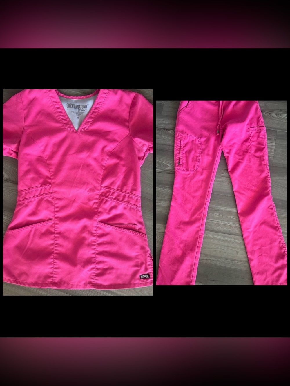 Greyโs Anatomy Hot Pink Women's Scrub Pants & Top